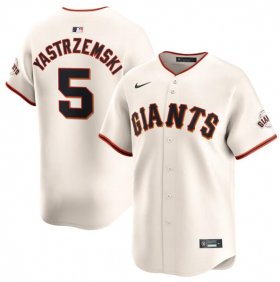 Cheap Men\'s San Francisco Giants #5 Mike Yastrzemski Cream Cool Base Stitched Baseball Jersey
