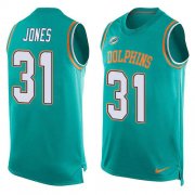 Wholesale Cheap Nike Dolphins #31 Byron Jones Aqua Green Team Color Men's Stitched NFL Limited Tank Top Jersey