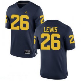 Wholesale Cheap Men\'s Michigan Wolverines #26 Jourdan Lewis Navy Blue Stitched College Football Brand Jordan NCAA Jersey