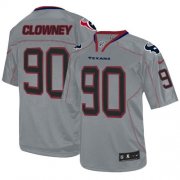 Wholesale Cheap Nike Texans #90 Jadeveon Clowney Lights Out Grey Youth Stitched NFL Elite Jersey