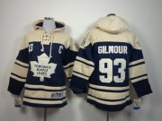 Wholesale Cheap Maple Leafs #93 Doug Gilmour Blue Sawyer Hooded Sweatshirt Stitched Youth NHL Jersey
