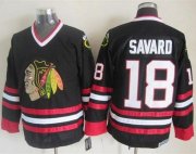 Wholesale Cheap Blackhawks #18 Denis Savard Black CCM Throwback Stitched NHL Jersey