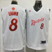 Wholesale Cheap Men's Houston Rockets #8 Bobby Brown adidas White 2016 Christmas Day Stitched NBA Swingman Jersey