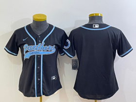 Wholesale Cheap Women\'s Carolina Panthers Blank Black With Patch Cool Base Stitched Baseball Jersey
