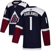 Wholesale Cheap Adidas Avalanche #1 Semyon Varlamov Navy Alternate Authentic Stitched NHL Jersey