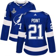 Cheap Adidas Lightning #21 Brayden Point Blue Home Authentic Women's 2020 Stanley Cup Champions Stitched NHL Jersey