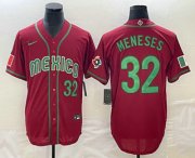 Cheap Men's Mexico Baseball #32 Joey Meneses Number 2023 Red World Classic Stitched Jersey