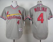 Wholesale Cheap Cardinals #4 Yadier Molina Grey 1978 Turn Back The Clock Stitched MLB Jersey