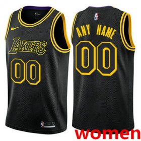 Wholesale Cheap Women\'s Nike Los Angeles Lakers Customized Swingman Black NBA City Edition Jersey