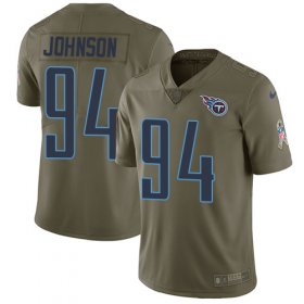 Wholesale Cheap Nike Titans #94 Austin Johnson Olive Men\'s Stitched NFL Limited 2017 Salute to Service Jersey