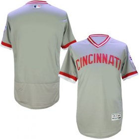 Wholesale Cheap Reds Blank Grey Flexbase Authentic Collection Cooperstown Stitched MLB Jersey