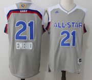 Wholesale Cheap Men's Eastern Conference Philadelphia 76ers #21 Joel Embiid adidas Gray 2017 NBA All-Star Game Swingman Jersey