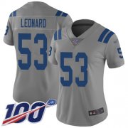 Wholesale Cheap Nike Colts #53 Darius Leonard Gray Women's Stitched NFL Limited Inverted Legend 100th Season Jersey