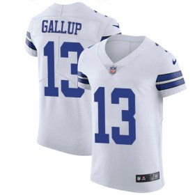 Wholesale Cheap Nike Cowboys #13 Michael Gallup White Men\'s Stitched NFL Vapor Untouchable Elite Jersey