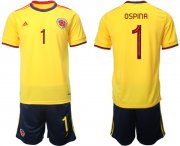 Cheap Men's Colombia #1 Ospina Yellow Home Soccer Jersey Suit