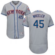 Wholesale Cheap Mets #45 Zack Wheeler Grey Flexbase Authentic Collection Stitched MLB Jersey