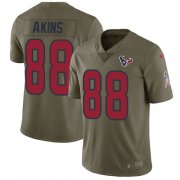 Wholesale Cheap Nike Texans #88 Jordan Akins Olive Men's Stitched NFL Limited 2017 Salute To Service Jersey