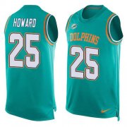 Wholesale Cheap Nike Dolphins #25 Xavien Howard Aqua Green Team Color Men's Stitched NFL Limited Tank Top Jersey