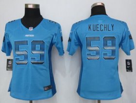 Wholesale Cheap Nike Panthers #59 Luke Kuechly Blue Alternate Women\'s Stitched NFL Elite Strobe Jersey