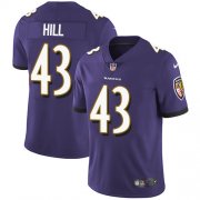 Wholesale Cheap Nike Ravens #43 Justice Hill Purple Team Color Youth Stitched NFL Vapor Untouchable Limited Jersey