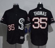 Wholesale Cheap White Sox #35 Frank Thomas Black New Flexbase Authentic Collection Stitched MLB Jersey