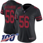 Wholesale Cheap Nike 49ers #56 Kwon Alexander Black Alternate Women's Stitched NFL 100th Season Vapor Limited Jersey