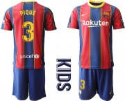 Wholesale Cheap Youth 2020-2021 club Barcelona home 3 red Soccer Jerseys