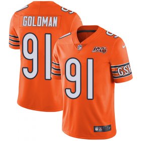 Wholesale Cheap Nike Bears #91 Eddie Goldman Orange Men\'s 100th Season Stitched NFL Limited Rush Jersey