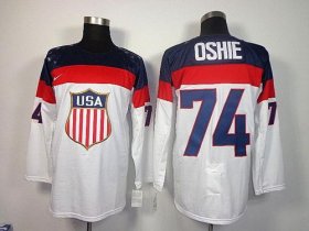 Wholesale Cheap 2014 Olympic Team USA #74 T. J. Oshie White Stitched NHL Jersey