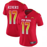 Wholesale Cheap Nike Chargers #17 Philip Rivers Red Women's Stitched NFL Limited AFC 2018 Pro Bowl Jersey