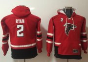 Wholesale Cheap Nike Falcons #2 Matt Ryan Red/Black Youth Name & Number Pullover NFL Hoodie