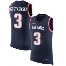 Wholesale Cheap Nike Patriots #3 Stephen Gostkowski Navy Blue Team Color Men\'s Stitched NFL Limited Rush Tank Top Jersey