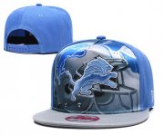 Wholesale Cheap Lions Team Logo Blue Gray Adjustable Leather Hat TX