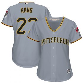 Wholesale Cheap Pirates #27 Jung-ho Kang Grey Road Women\'s Stitched MLB Jersey