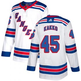Wholesale Cheap Adidas Rangers #45 Kappo Kakko White Road Authentic Stitched NHL Jersey