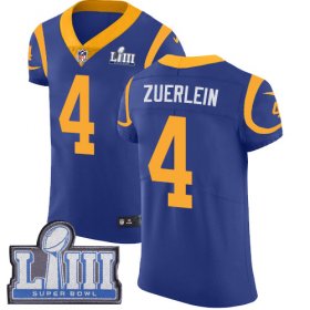 Wholesale Cheap Nike Rams #4 Greg Zuerlein Royal Blue Alternate Super Bowl LIII Bound Men\'s Stitched NFL Vapor Untouchable Elite Jersey
