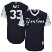 Wholesale Cheap Yankees #33 Greg Bird Navy "Bird" Players Weekend Authentic Stitched MLB Jersey