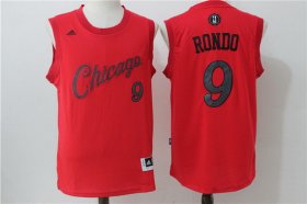 Wholesale Cheap Men\'s Chicago Bulls #9 Rajon Rondo adidas Red 2016 Christmas Day Stitched NBA Swingman Jersey