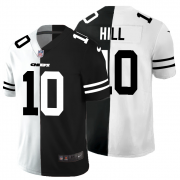 Cheap Kansas City Chiefs #10 Tyreek Hill Men's Black V White Peace Split Nike Vapor Untouchable Limited NFL Jersey