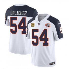 Men\'s Chicago Bears #54 Brian Urlacher White Navy 2023 F.U.S.E. With 4-star C PatchThrowback Limited Football Stitched Game Jersey