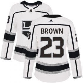Wholesale Cheap Adidas Kings #23 Dustin Brown White Road Authentic Women\'s Stitched NHL Jersey