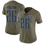 Wholesale Cheap Nike Titans #26 Kristian Fulton Olive Women's Stitched NFL Limited 2017 Salute To Service Jersey