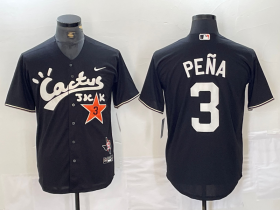 Cheap Men\'s Houston Astros #3 Jeremy Pena Black Cactus Jack Vapor Premier Stitched Baseball Jersey