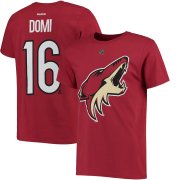 Wholesale Cheap Arizona Coyotes #16 Max Domi Reebok Name & Number T-Shirt Garnet