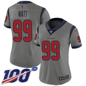 Wholesale Cheap Nike Texans #99 J.J. Watt Gray Women\'s Stitched NFL Limited Inverted Legend 100th Season Jersey