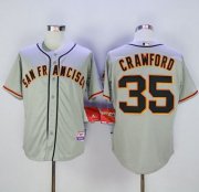 Wholesale Cheap Giants #35 Brandon Crawford Grey Cool Base Road Stitched MLB Jersey