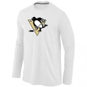 Wholesale Cheap NHL Pittsburgh Penguins Big & Tall Logo Long Sleeve T-Shirt White