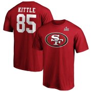 Wholesale Cheap Men's San Francisco 49ers #85 George Kittle NFL Scarlet Super Bowl LIV Bound Big & Tall Halfback Player Name & Number T-Shirt