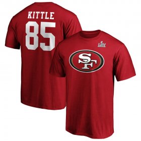 Wholesale Cheap Men\'s San Francisco 49ers #85 George Kittle NFL Scarlet Super Bowl LIV Bound Big & Tall Halfback Player Name & Number T-Shirt