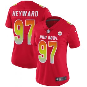 Wholesale Cheap Nike Steelers #97 Cameron Heyward Red Women\'s Stitched NFL Limited AFC 2019 Pro Bowl Jersey